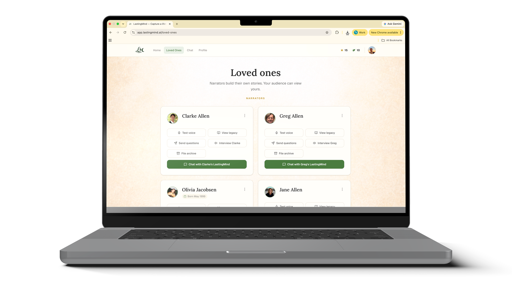 The Loved Ones page in LastingMind